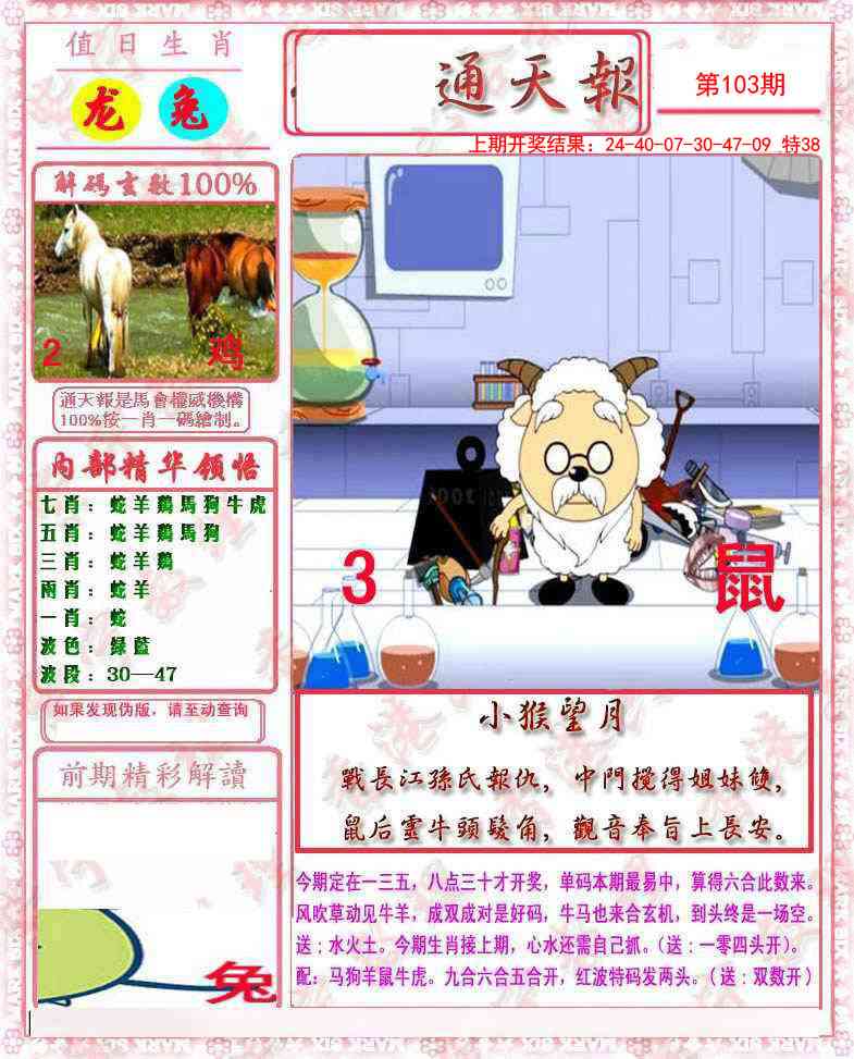 2025103期马经通天报