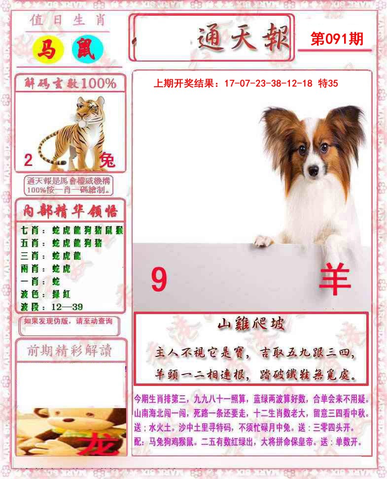 2025091期马经通天报
