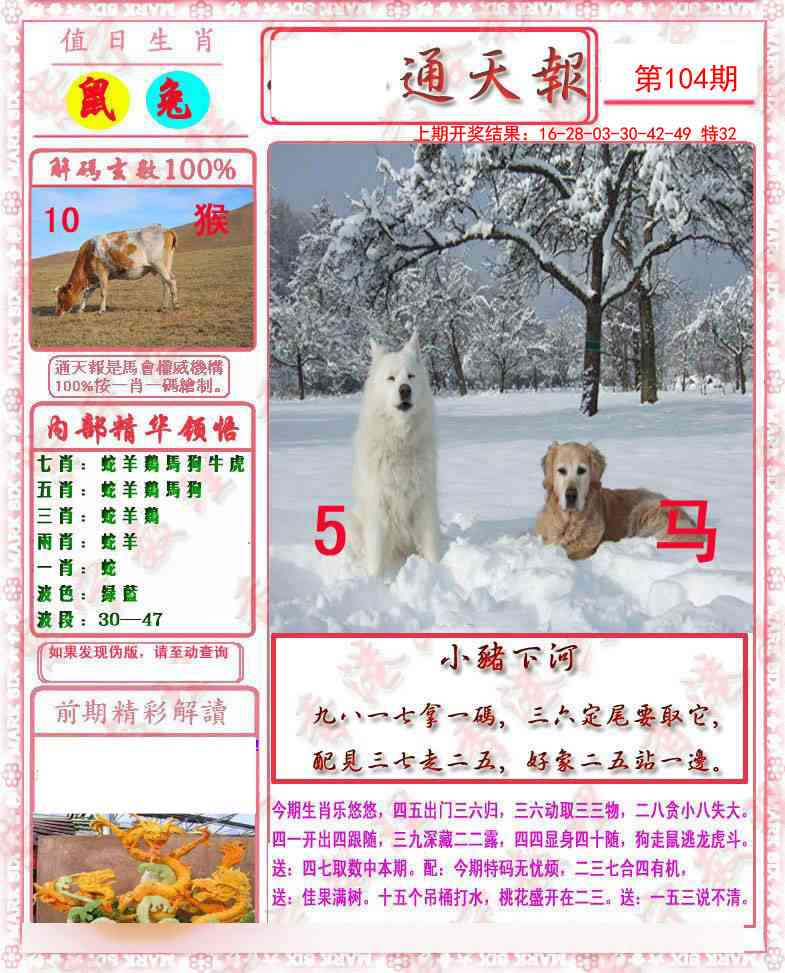 2025104期马经通天报