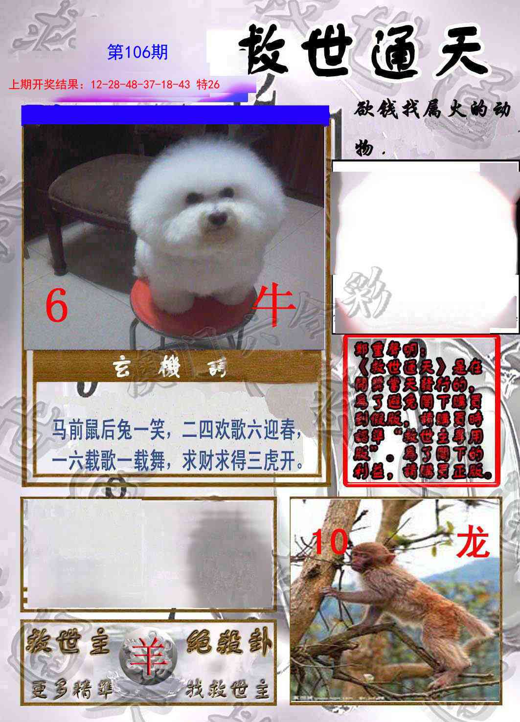 2025106期救世通天报