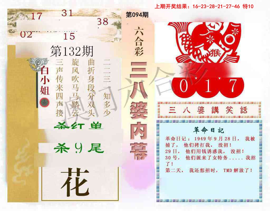 2025094期三八婆内幕