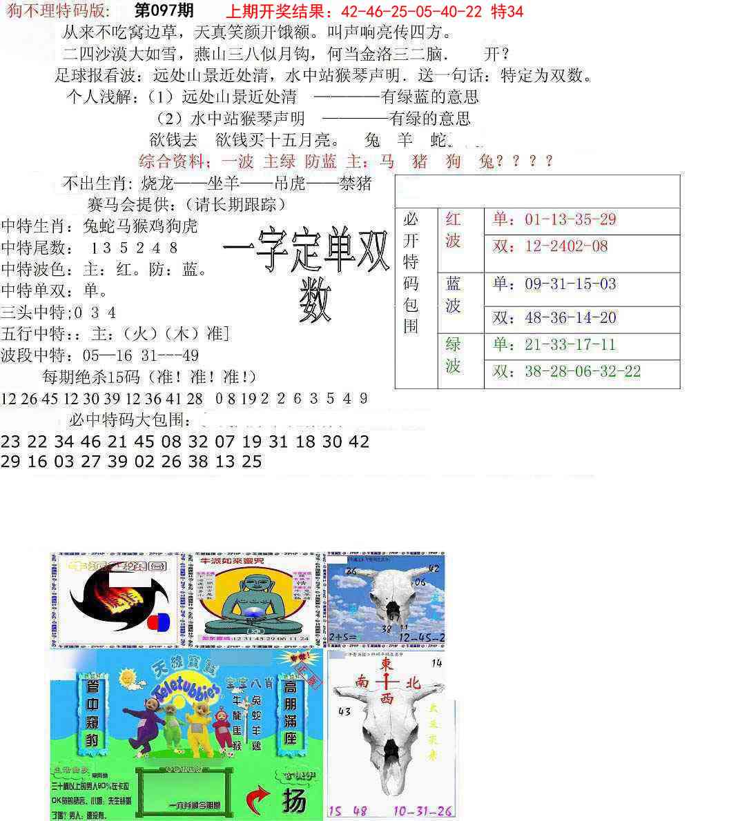 2025097期狗不理特码报