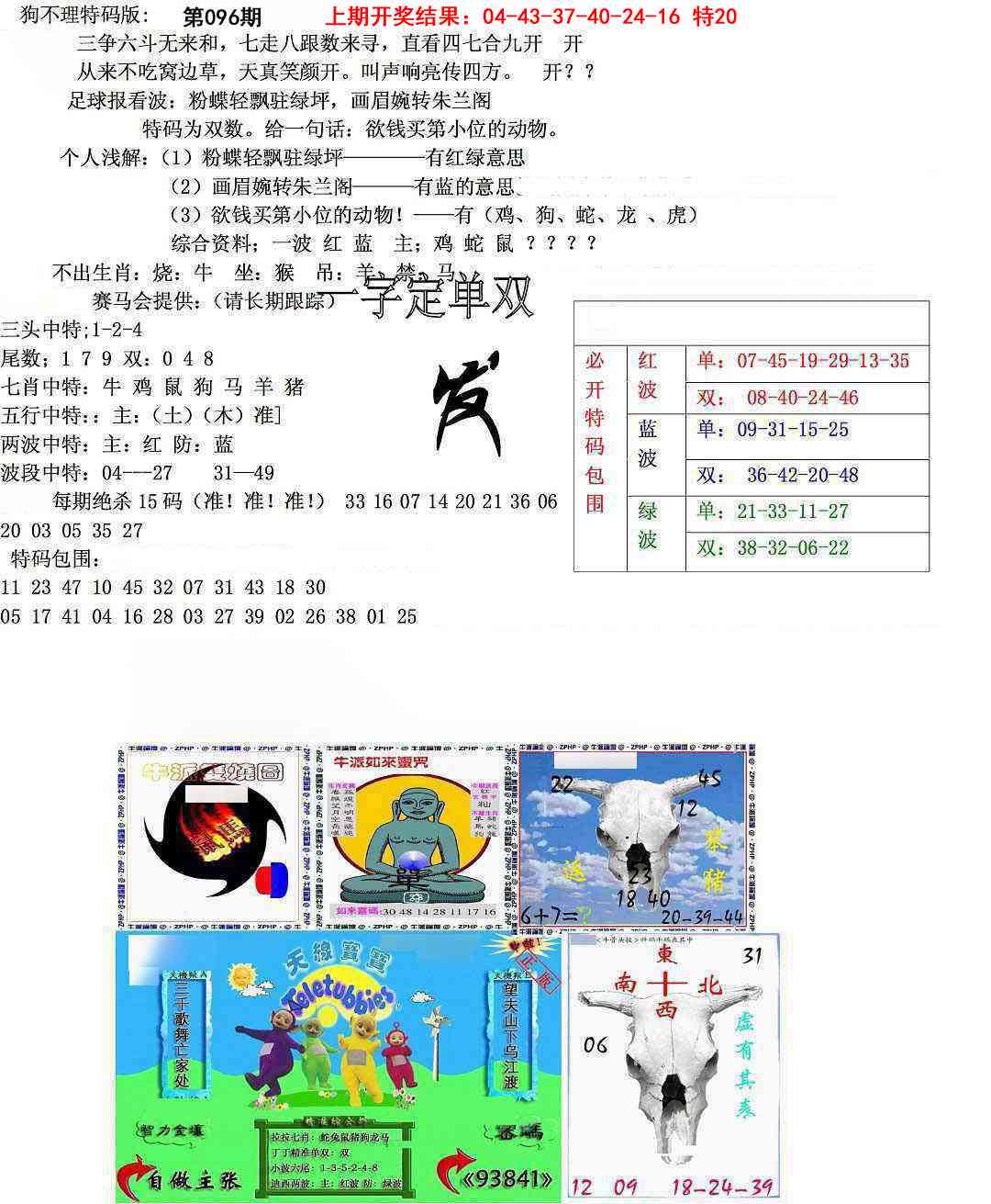 2025096期狗不理特码报