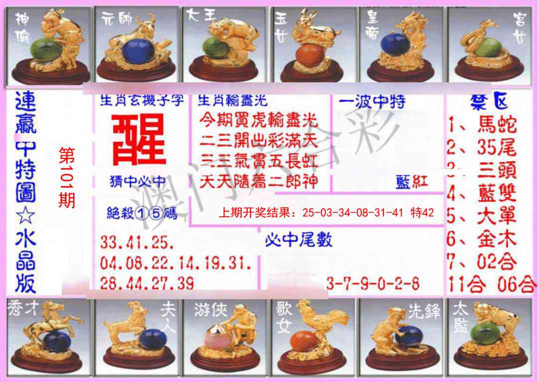 2025101期连赢中特图（水晶版）