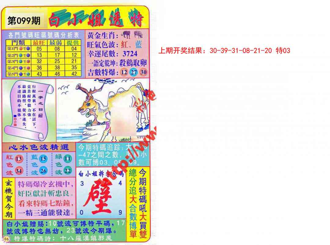 2025099期白小姐透特