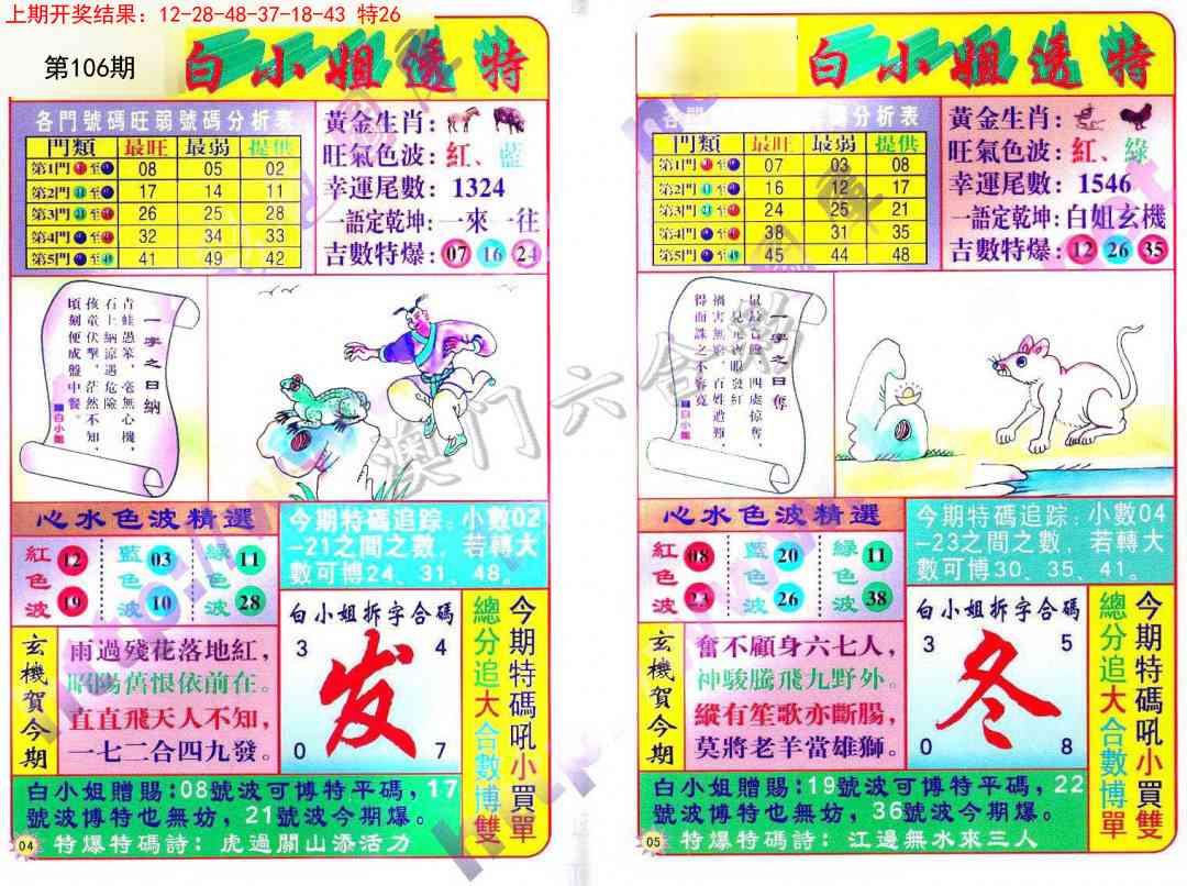 2025106期白小姐透特