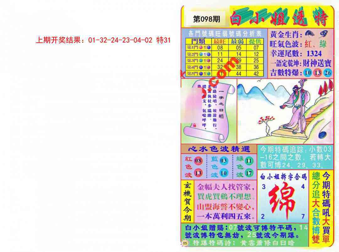 2025098期白小姐透特