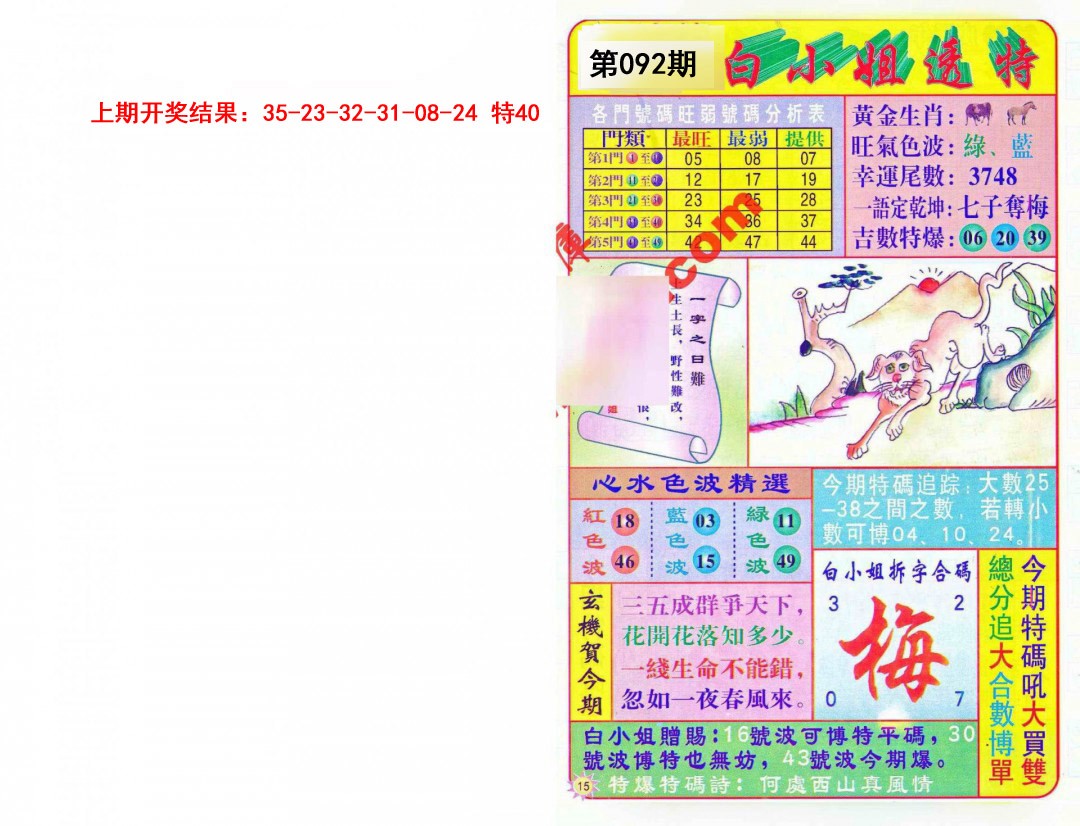 2025092期白小姐透特