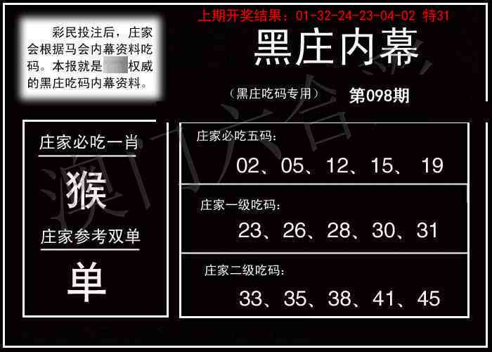 2025098期黑庄内幕
