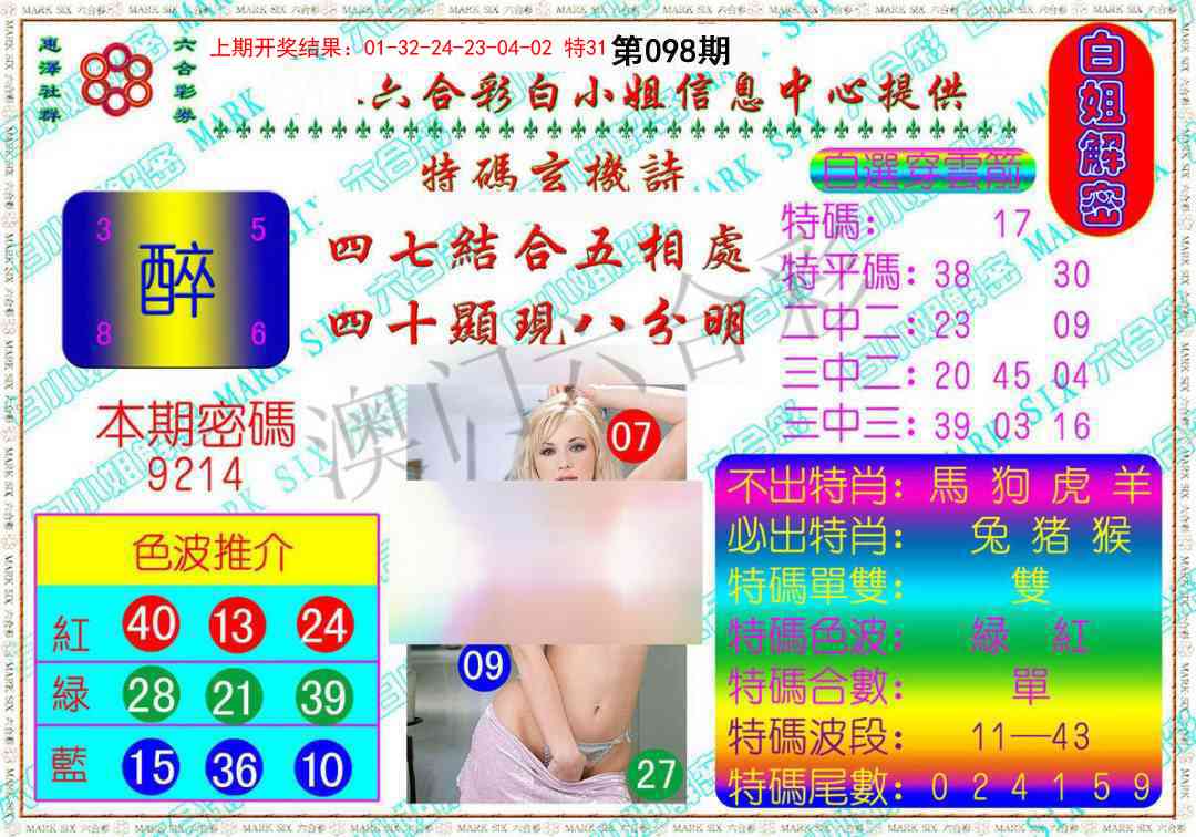 2025098期白姐解密