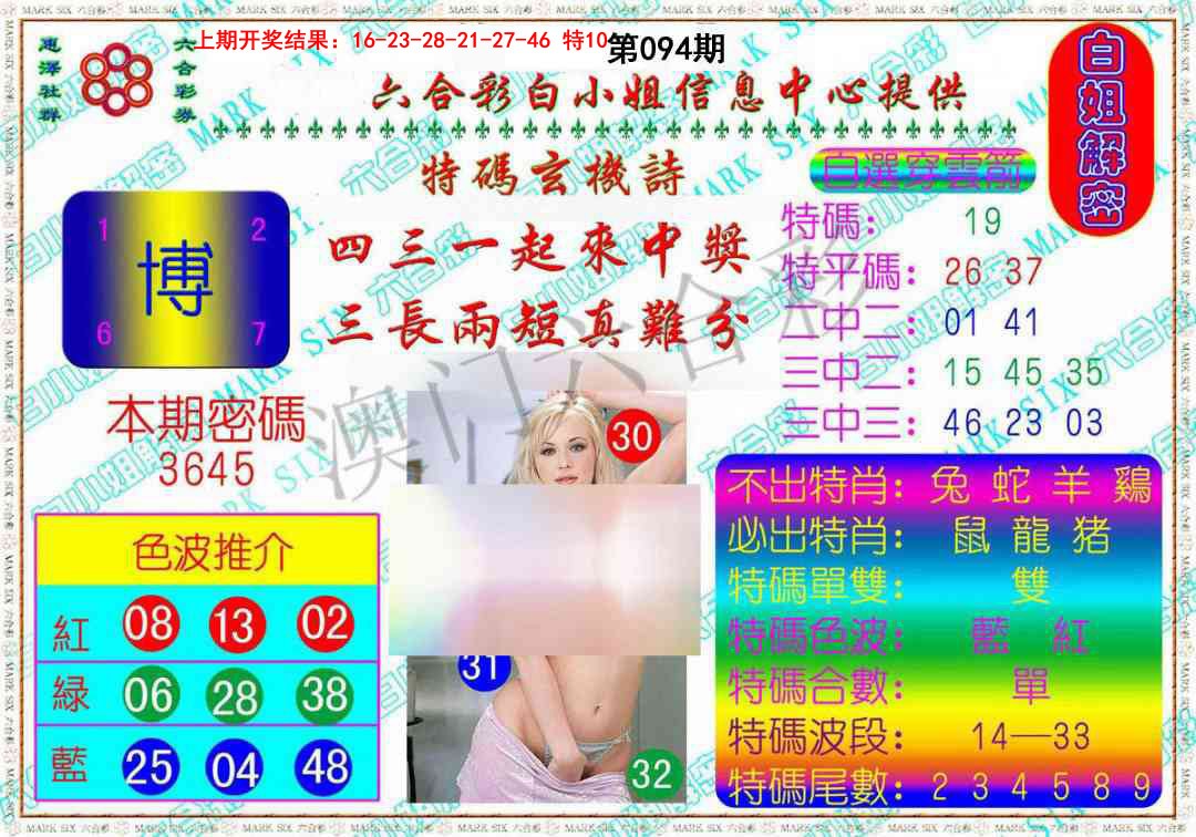 2025094期白姐解密