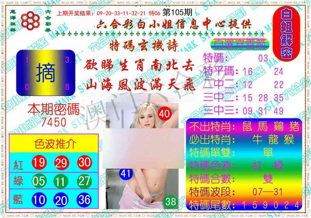 2025105期白姐解密