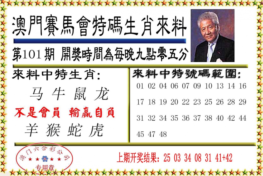2025101期特码生肖来料