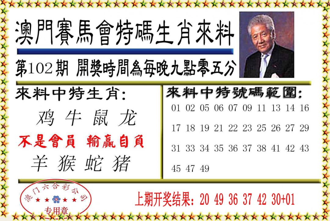 2025102期特码生肖来料