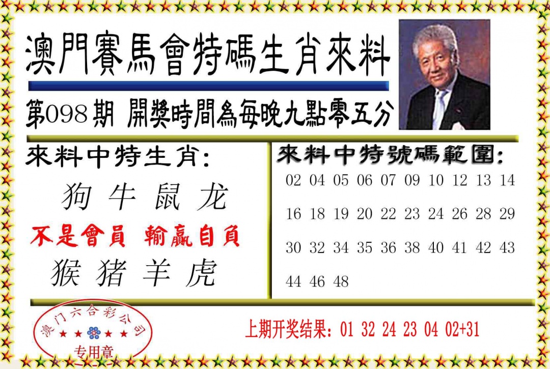 2025098期特码生肖来料