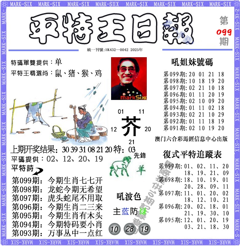 2025099期平特王日报