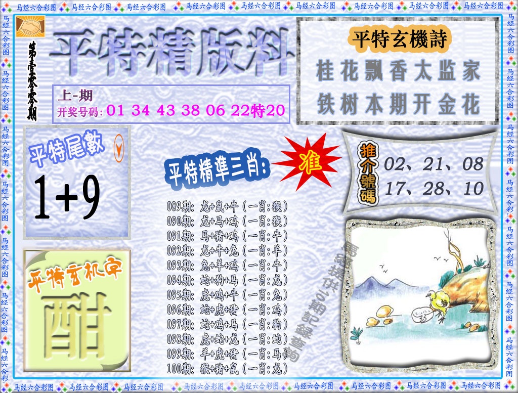 2025100期平特精版料
