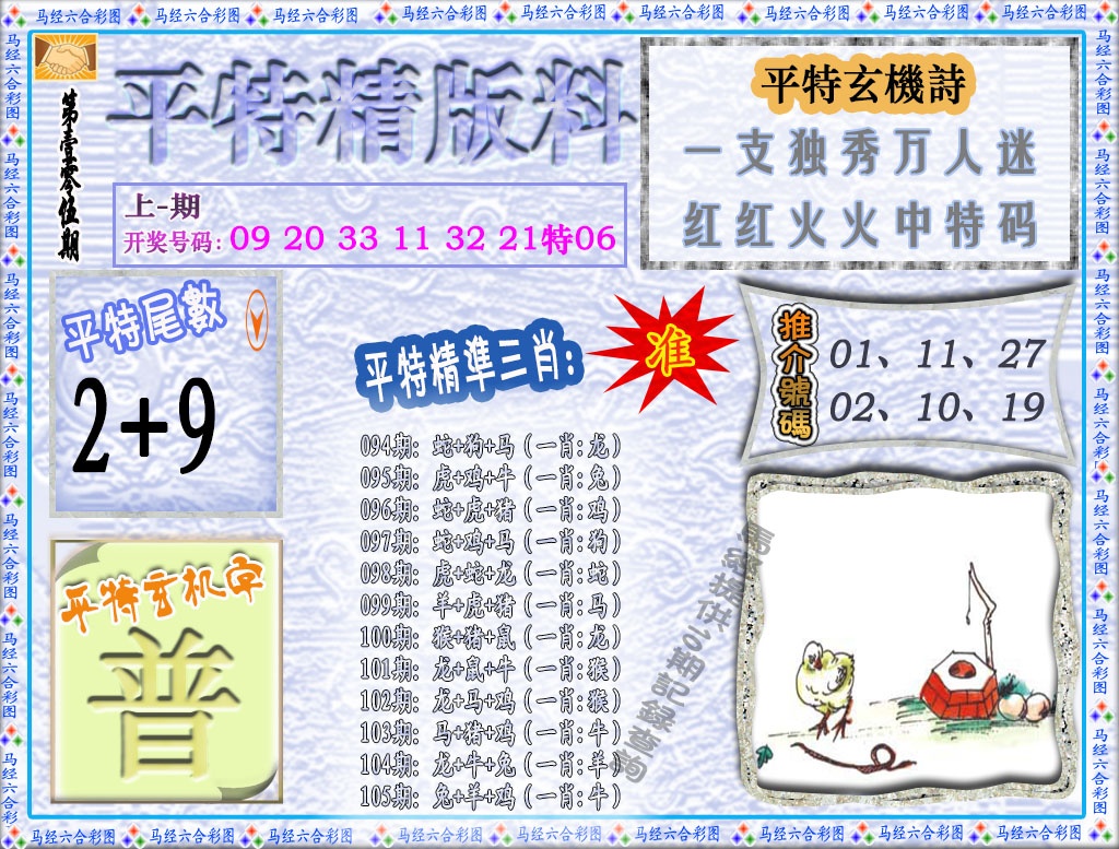 2025105期平特精版料