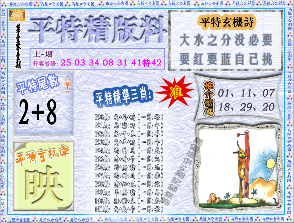 2025101期平特精版料