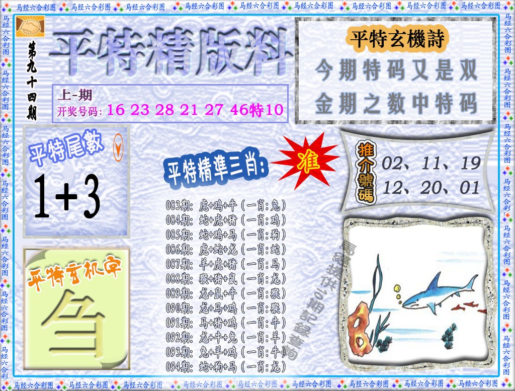 2025094期平特精版料