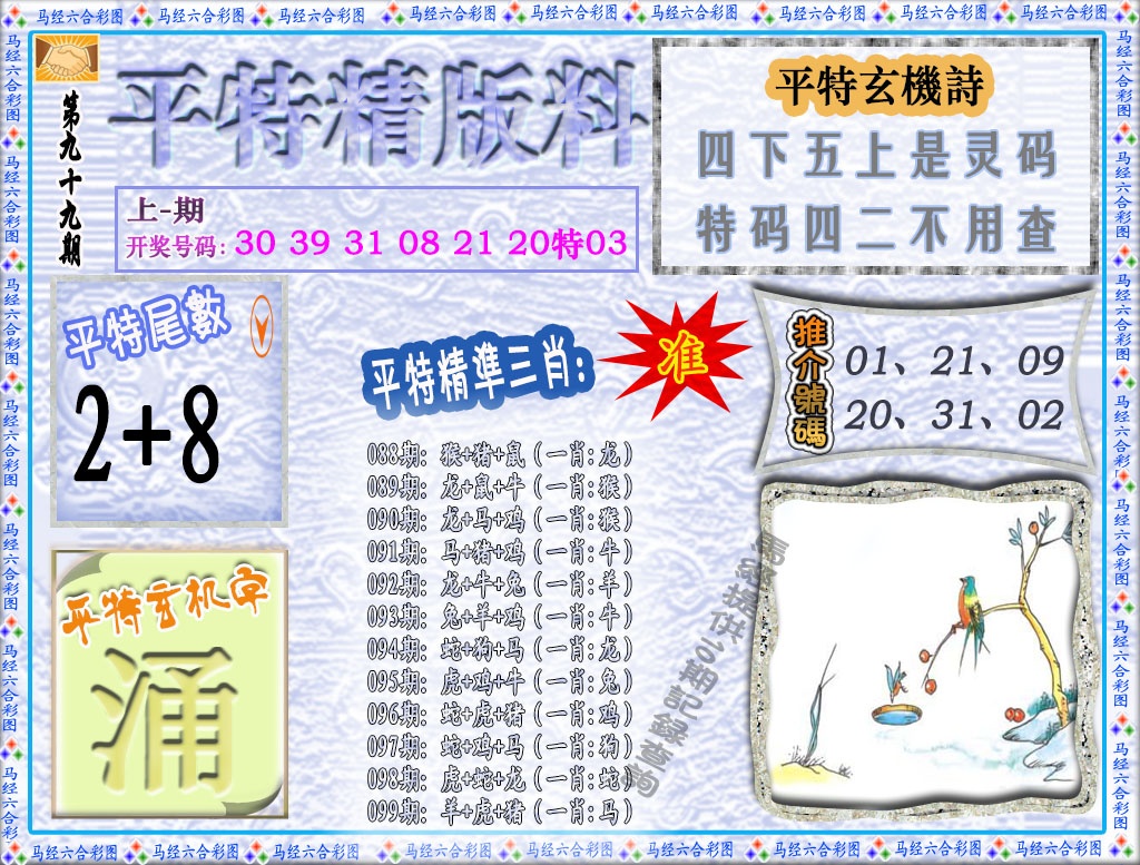 2025099期平特精版料