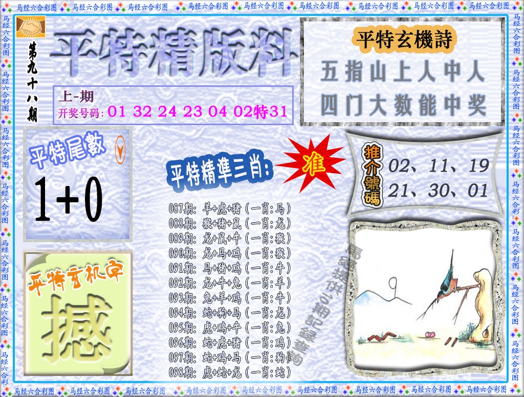 2025098期平特精版料