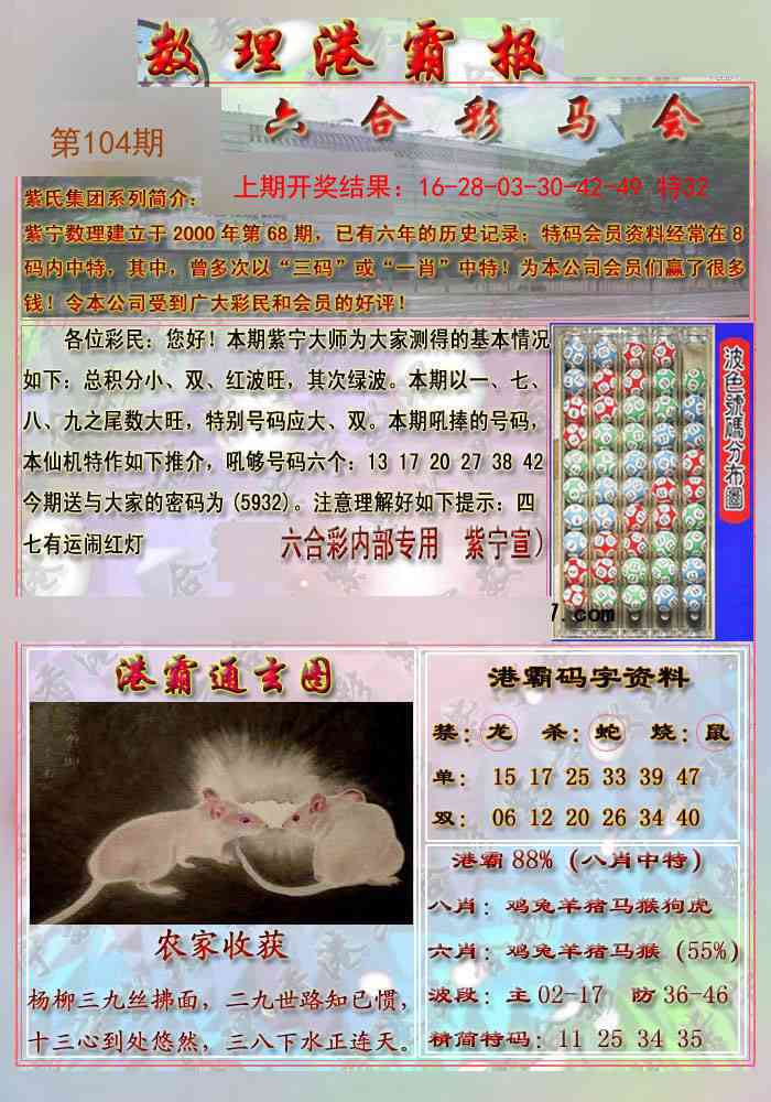 2025104期港霸报