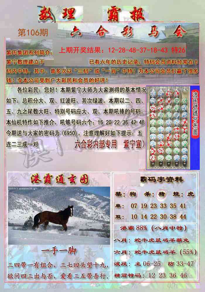 2025106期港霸报