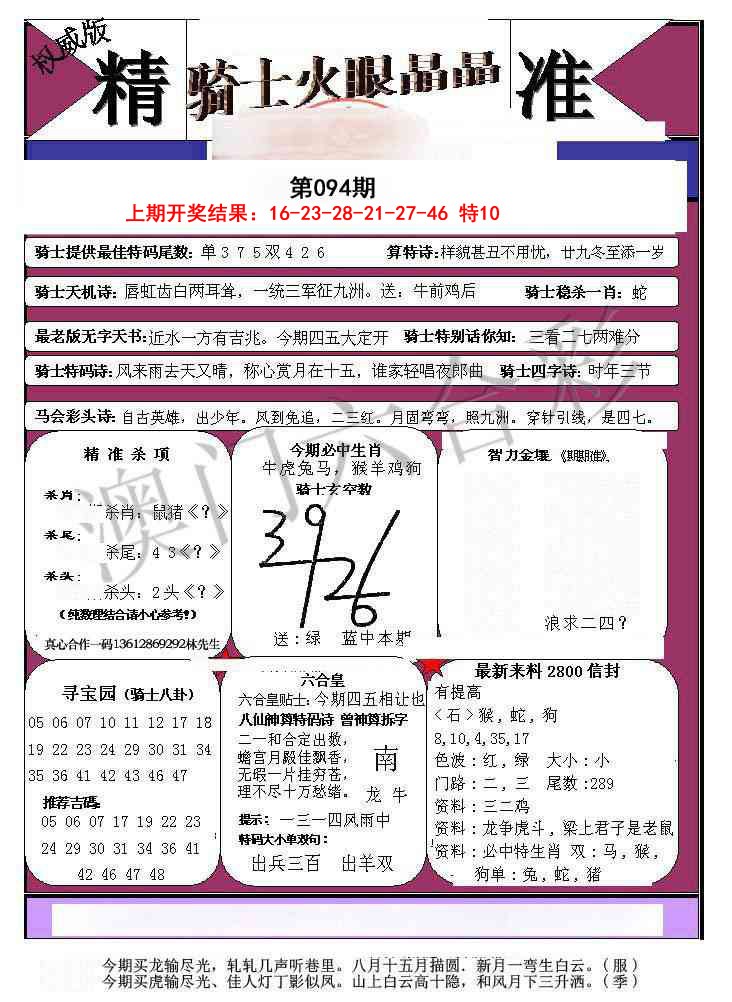 2025094期骑士火眼晶晶a