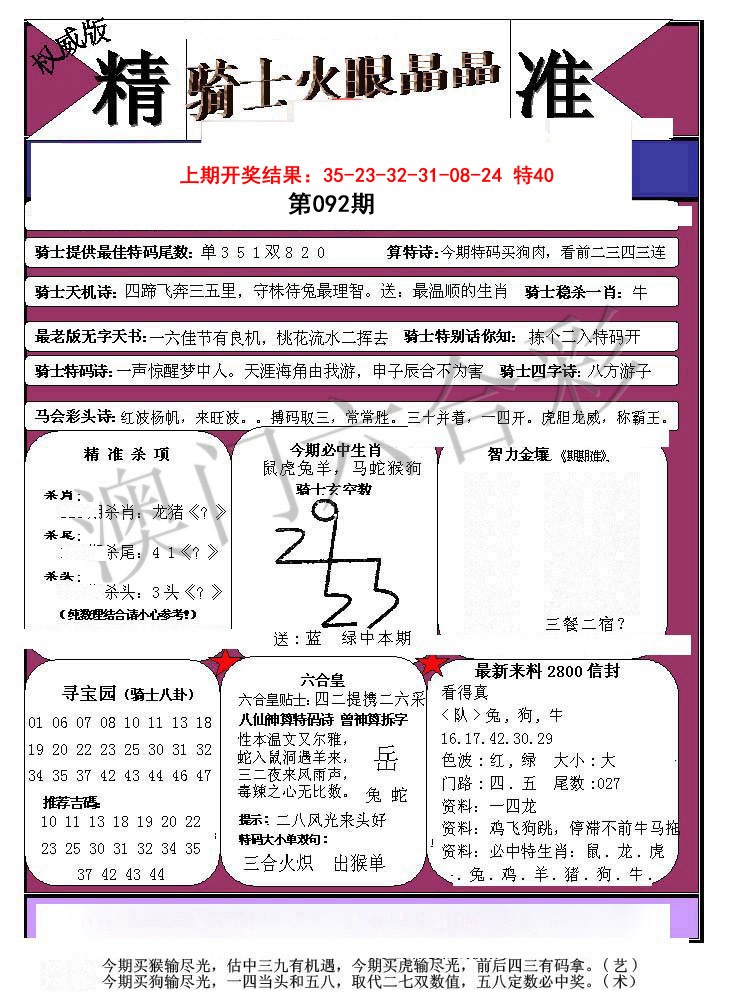 2025092期骑士火眼晶晶a