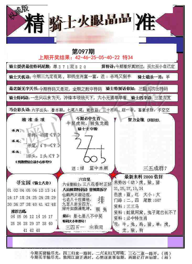 2025097期骑士火眼晶晶a