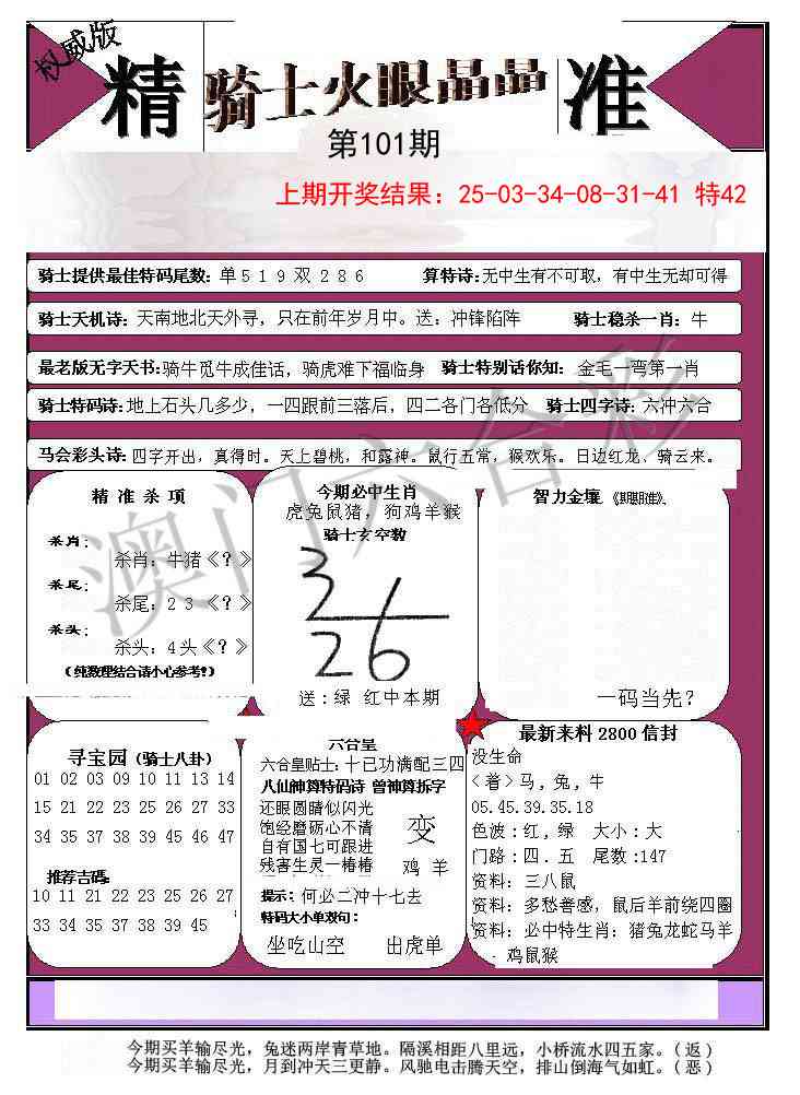 2025101期骑士火眼晶晶a