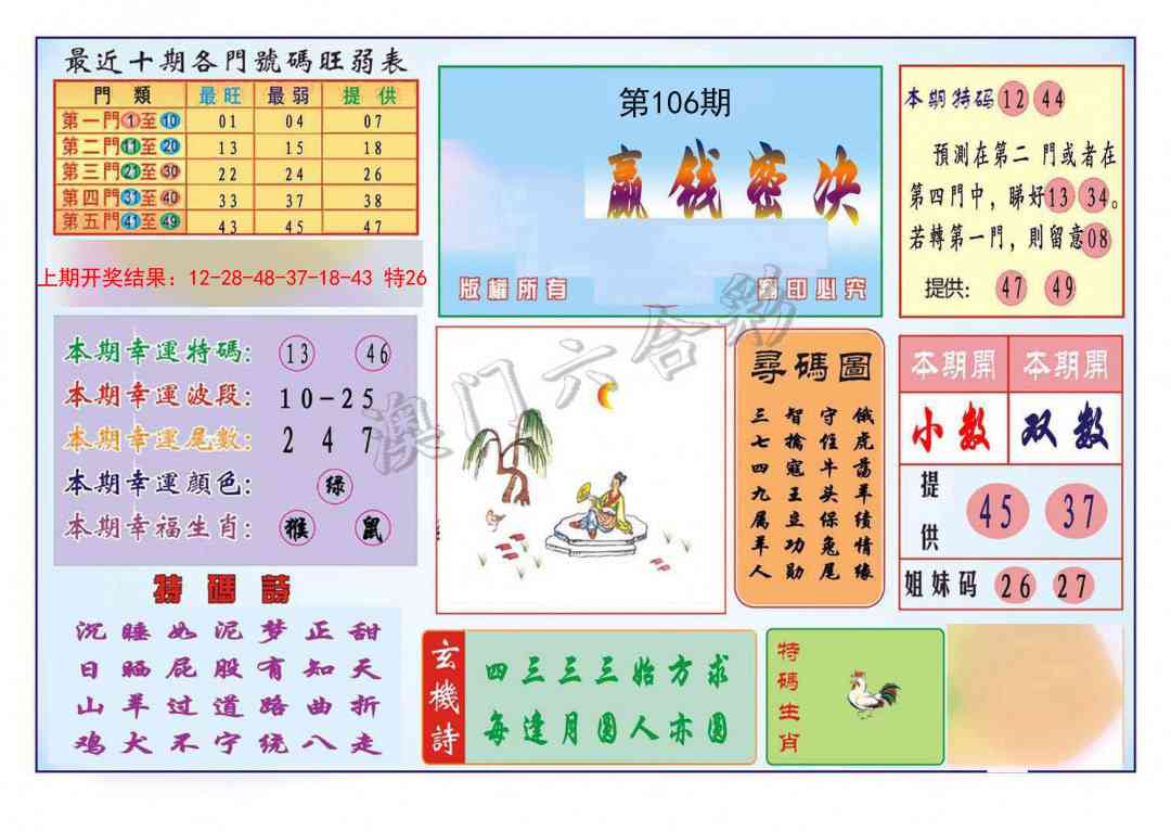 2025106期九龍赢钱密决(推荐)