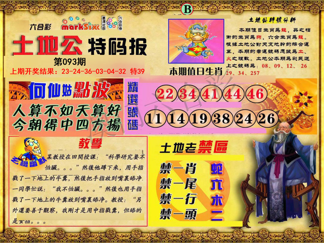 2025093期土地公特码报B