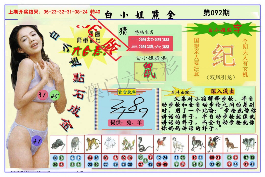 2025092期白小姐点金