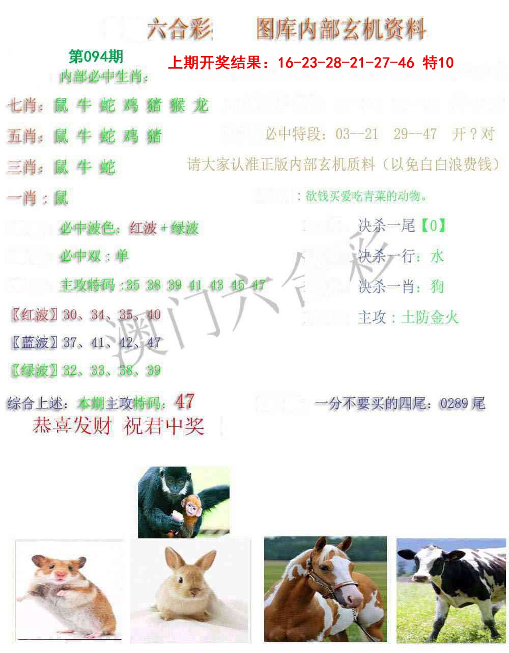2025094期内部玄机资料