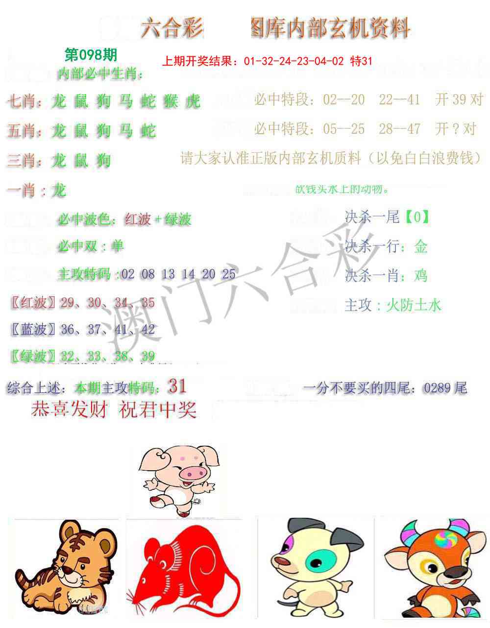 2025098期内部玄机资料