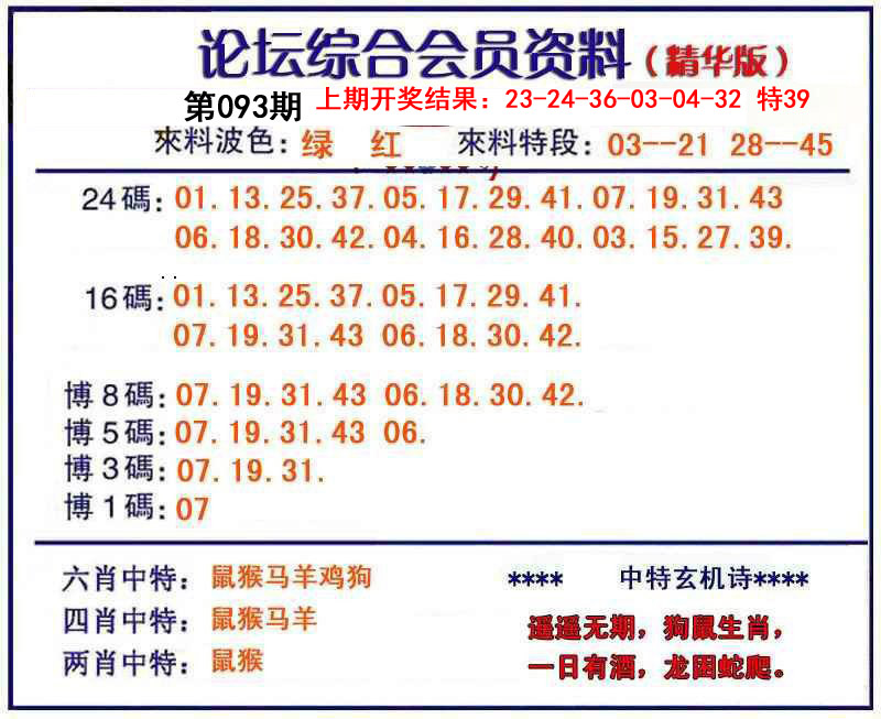 2025093期综合会员资料