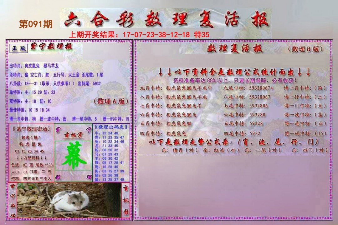 2025091期数理复活报