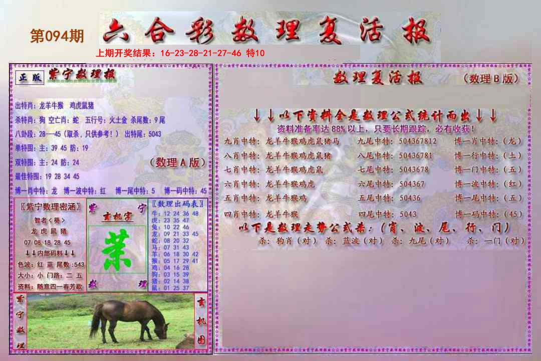 2025094期数理复活报