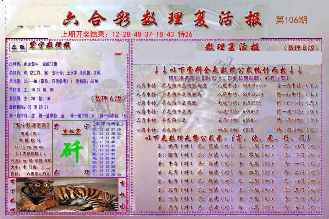 2025106期数理复活报
