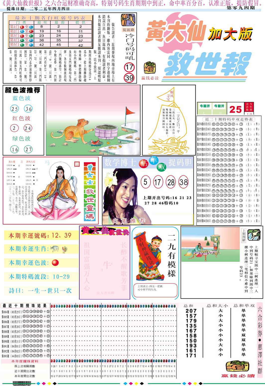 2025094期黄大仙救世A加大版