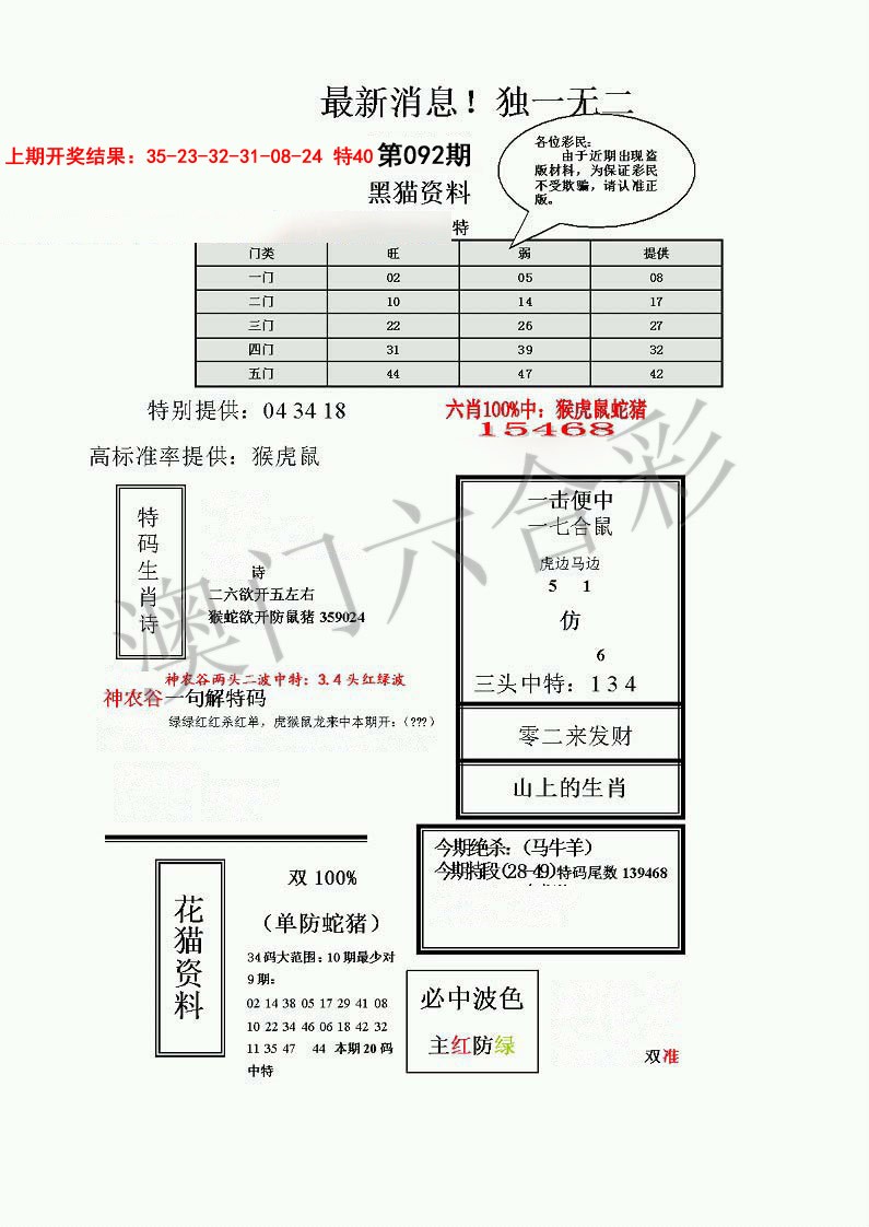 2025092期独一无二(正)