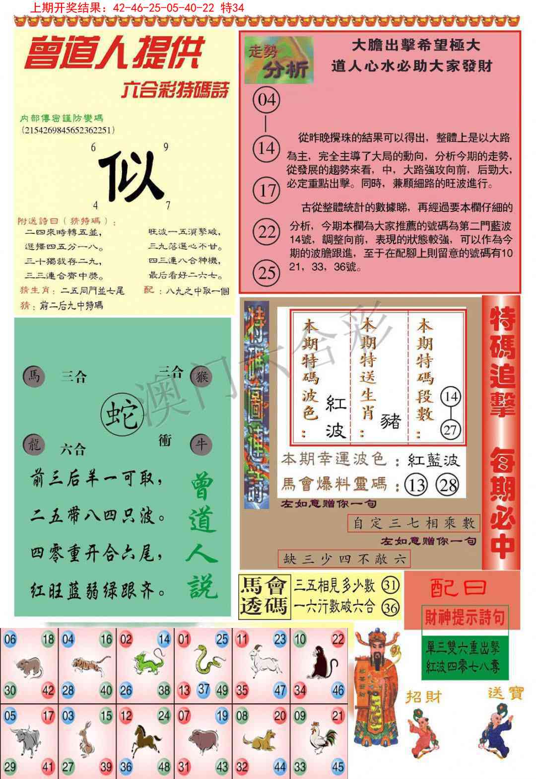 2025097期曾道人内幕B加大版