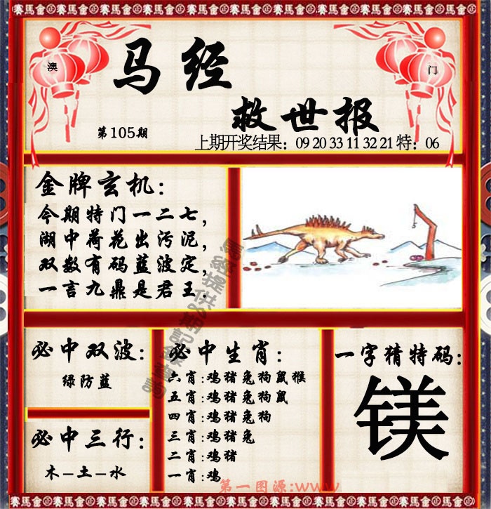 2025105期马经救世报