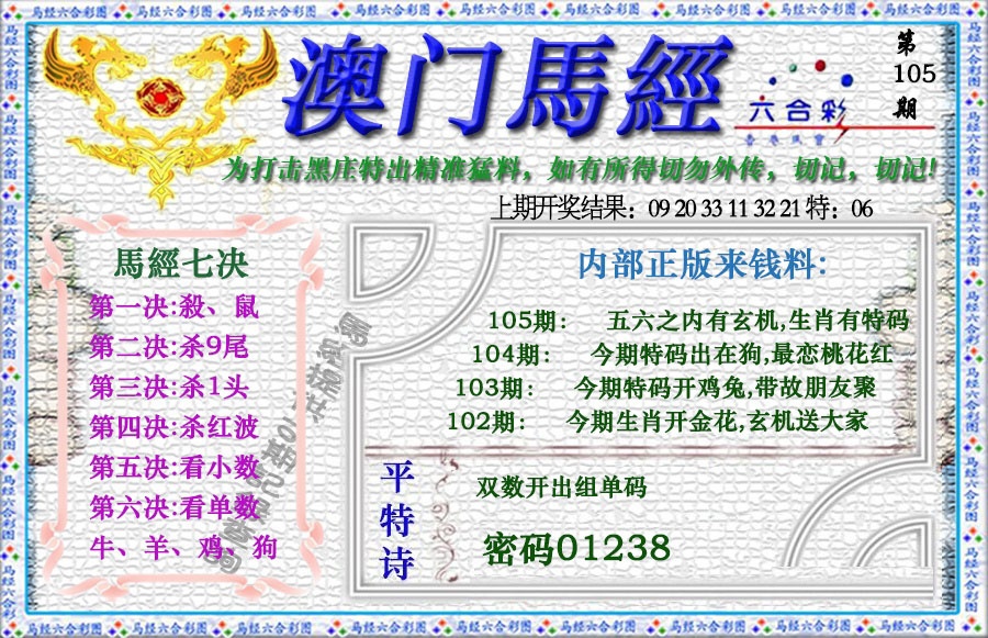 2025105期马经