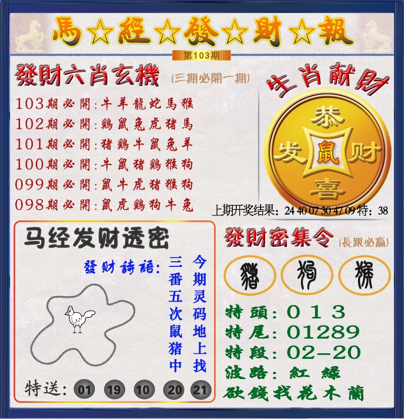 2025103期发财报