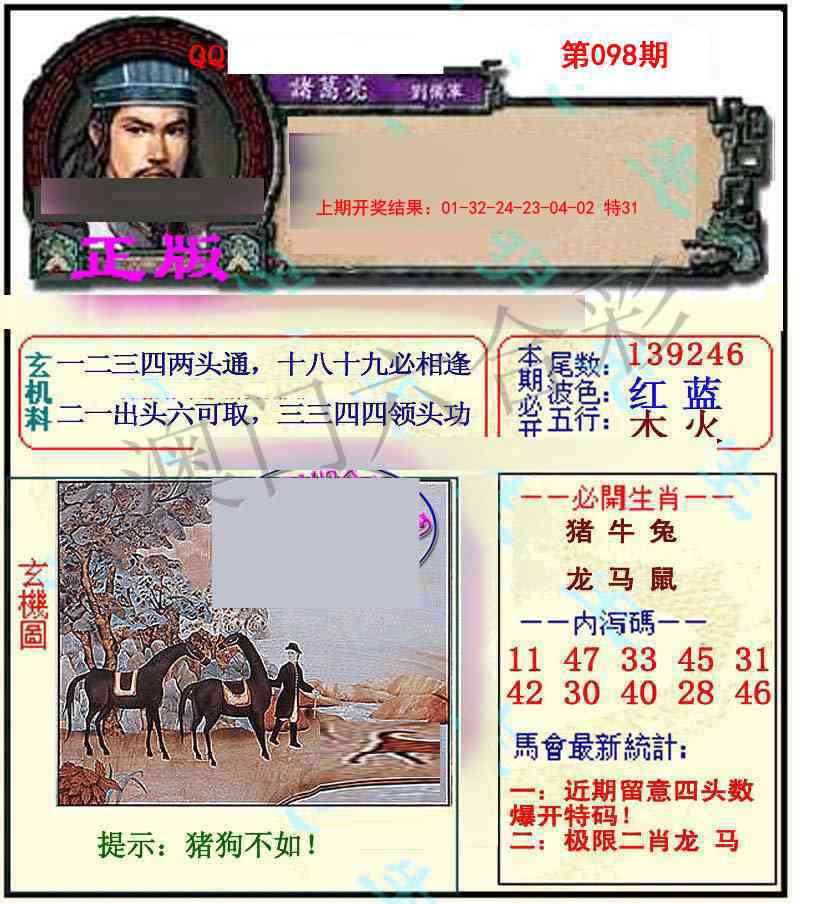 2025098期正宗孔明