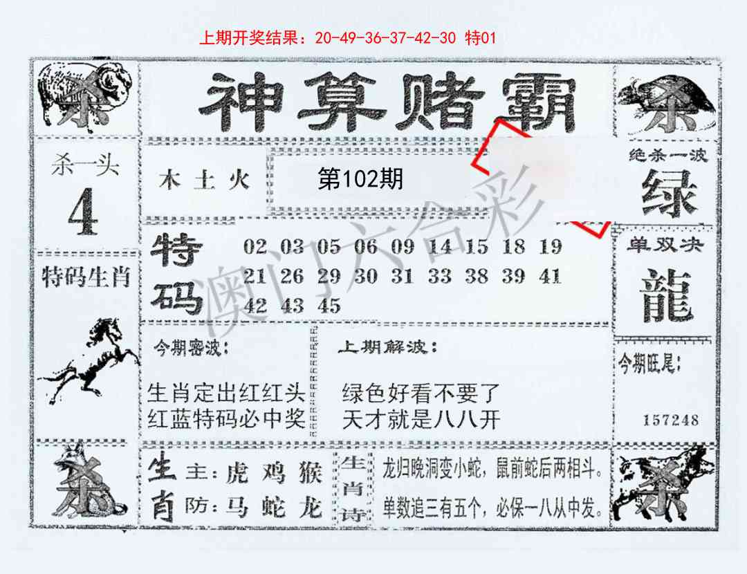 2025102期神算赌霸