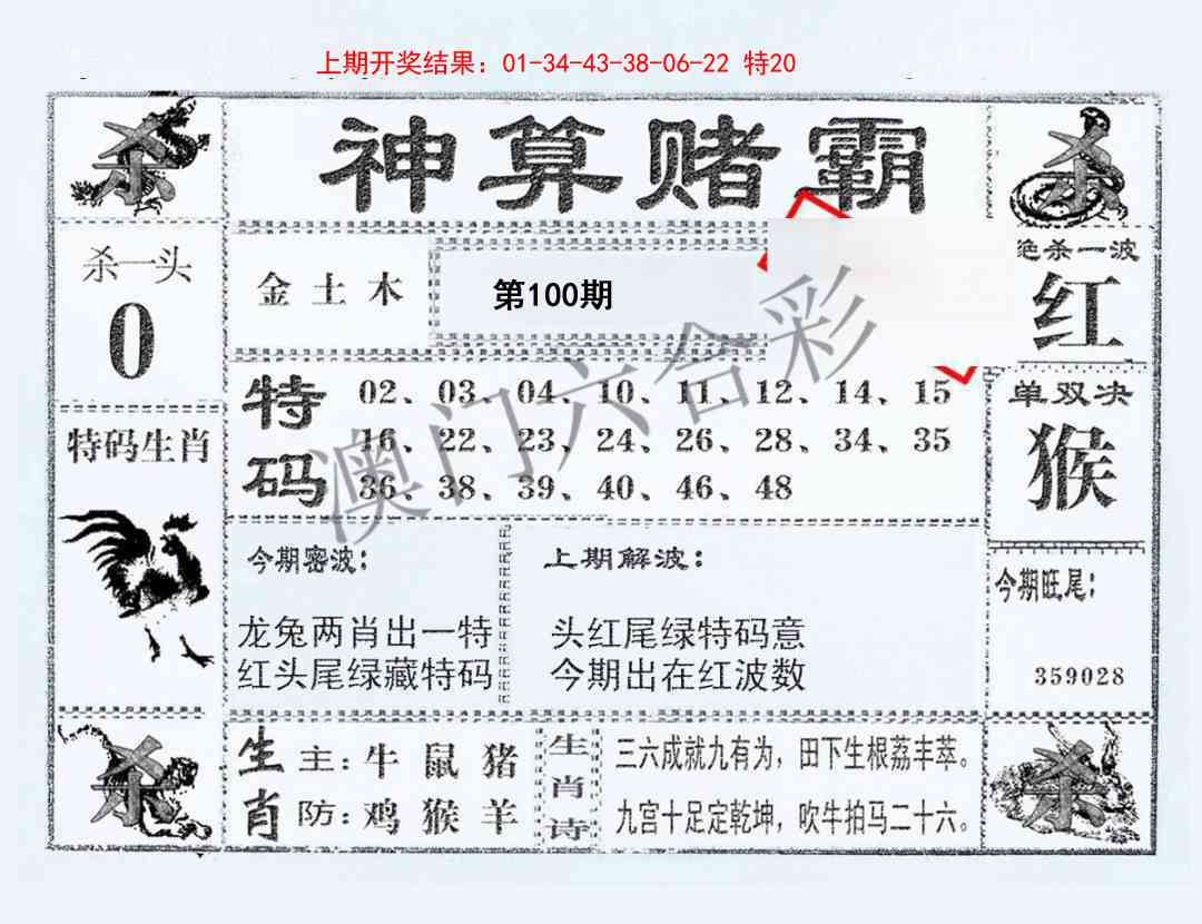 2025100期神算赌霸